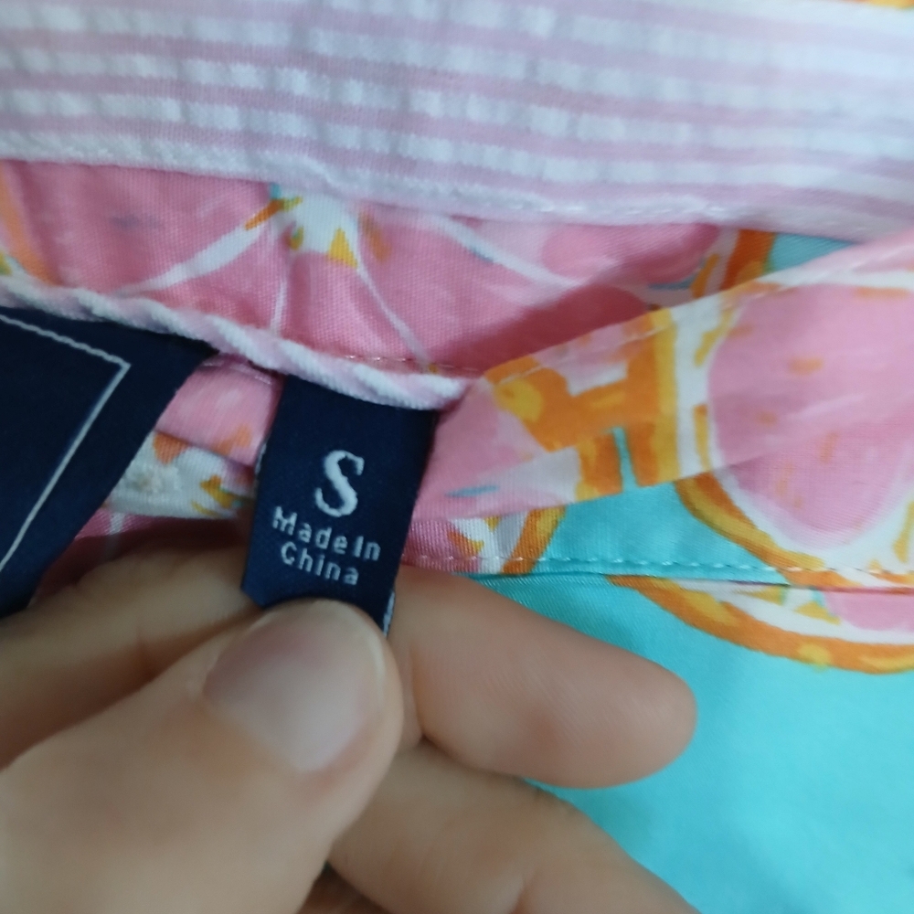 Lauren James Main Squeeze Citrus Print Poplin Shorts Resortwear Beach Vacation - Picture 7 of 7